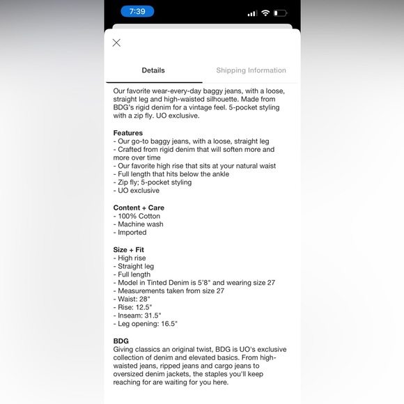 BDG - High Rise Baggy - Picture 5 of 5